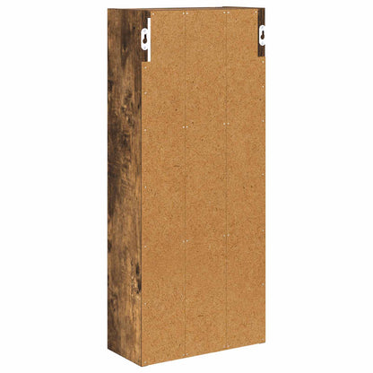 Bathroom Wall Cabinet Smoked Oak 30 x 14 x 70 cm