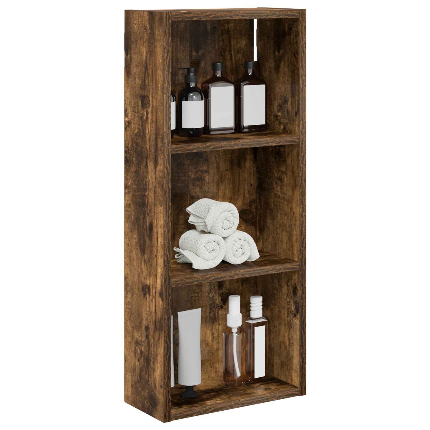 Bathroom Wall Cabinet Smoked Oak 30 x 14 x 70 cm