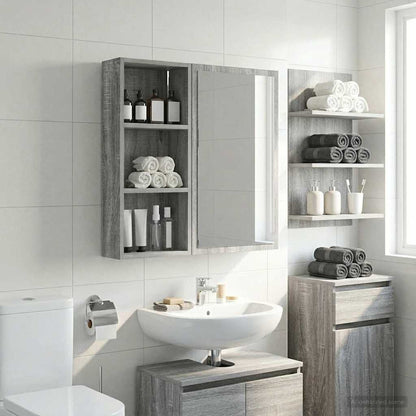 Bathroom Wall Cabinet Grey Sonoma 30 x 14 x 70 cm