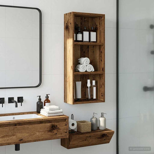 Bathroom Wall Cabinet Old Wood 30 x 14 x 70 cm Engineered wood