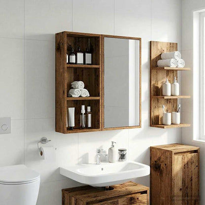 Bathroom Wall Cabinet Old Wood 30 x 14 x 70 cm Engineered wood