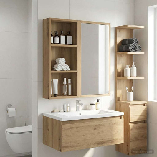 Bathroom Wall Cabinet Artisian Oak 30 x 14 x 70 cm