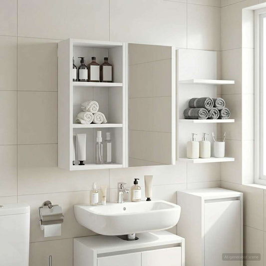 Bathroom Wall Cabinet White 30 x 16 x 62.5 cm Engineered wood