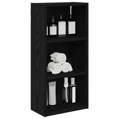 Bathroom Wall Cabinet Black Oak 30 x 16 x 62.5 cm