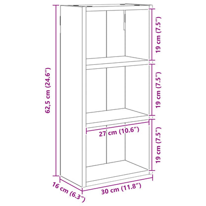 Bathroom Wall Cabinet Black Oak 30 x 16 x 62.5 cm