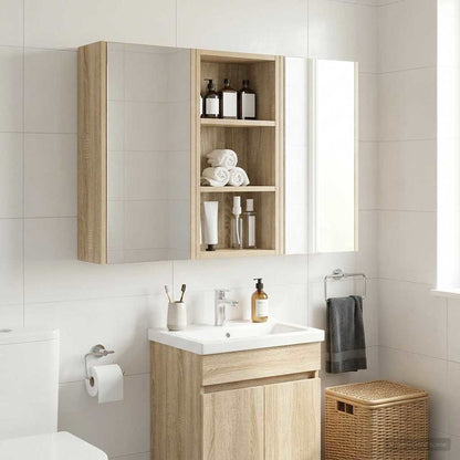 Bathroom Wall Cabinet with Shelf Sonoma Oak 30 x 16 x 62.5 cm