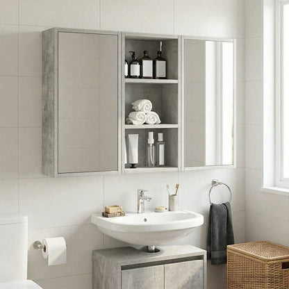 Bathroom Wall Cabinet Concrete Grey 30 x 16 x 62.5 cm