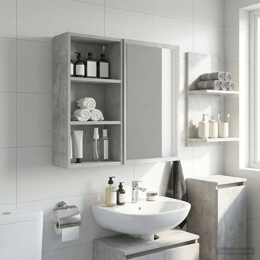 Bathroom Wall Cabinet Concrete Grey 30 x 16 x 62.5 cm