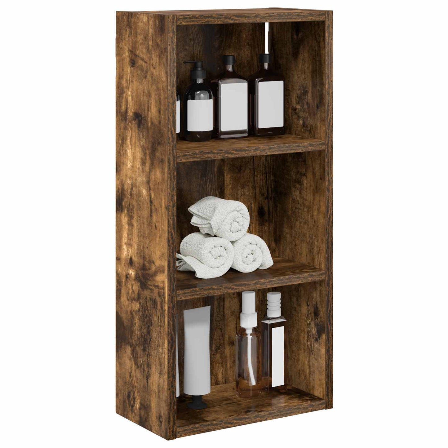 Bathroom Wall Cabinet Smoked Oak 30 x 16 x 62.5 cm