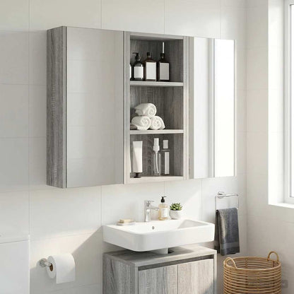Bathroom Wall Cabinet Grey Sonoma 30 x 16 x 62.5 cm