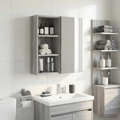 Bathroom Wall Cabinet Grey Sonoma 30 x 16 x 62.5 cm
