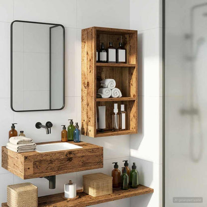 Bathroom Wall Cabinet with Shelf Old Wood 30 x 16 x 62.5 cm