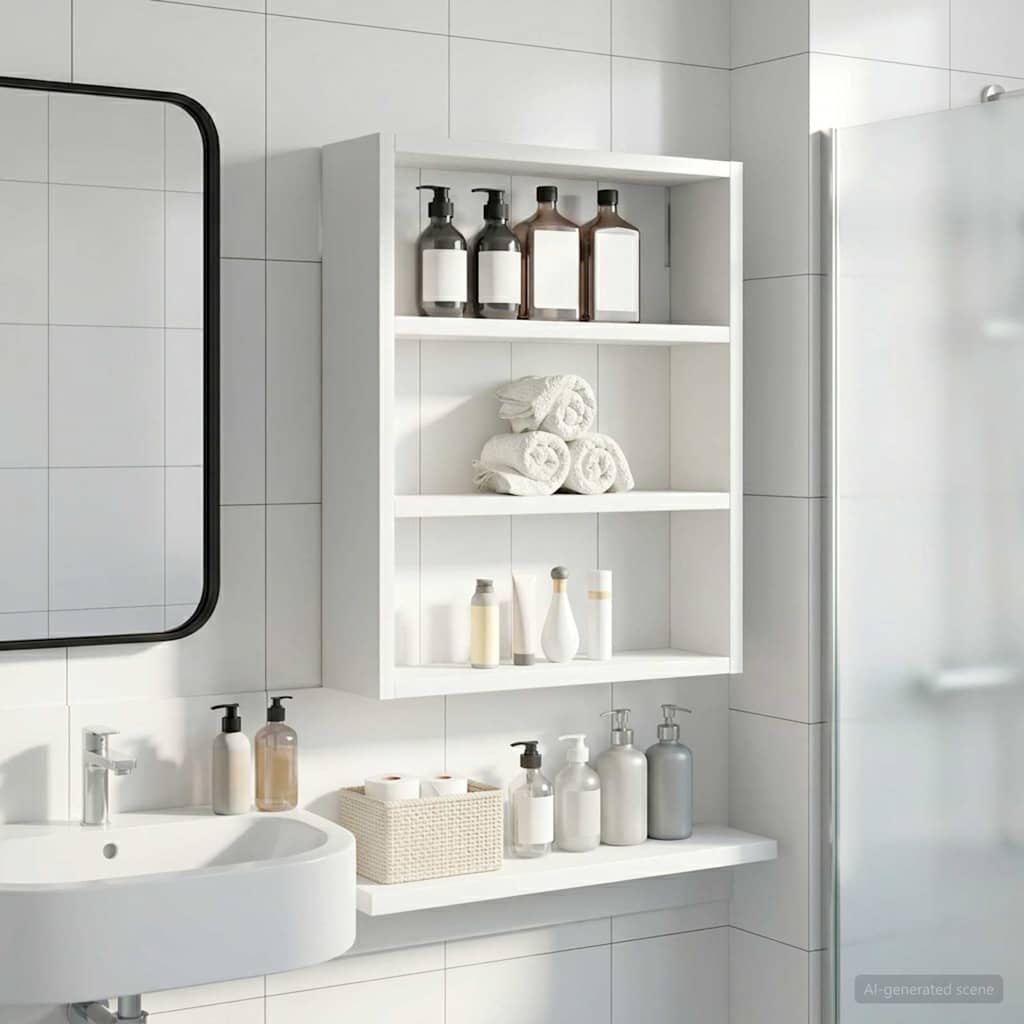 Bathroom Wall Cabinet White 40 x 10 x 50 cm Engineered wood