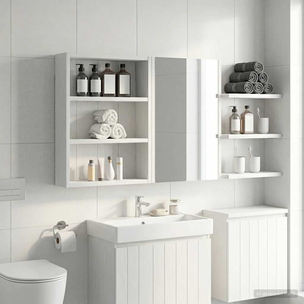 Bathroom Wall Cabinet White 40 x 10 x 50 cm Engineered wood