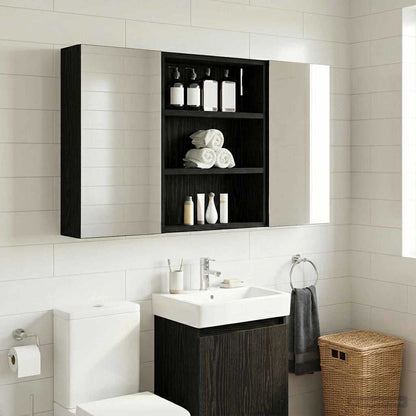 Bathroom Wall Cabinet Black Oak 40 x 10 x 50 cm Engineered wood