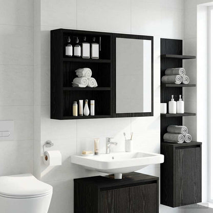Bathroom Wall Cabinet Black Oak 40 x 10 x 50 cm Engineered wood