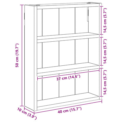 Bathroom Wall Cabinet Black Oak 40 x 10 x 50 cm Engineered wood