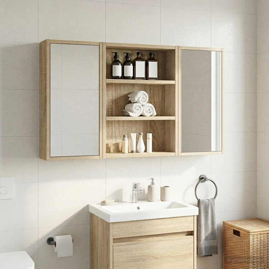 Bathroom Wall Cabinet Sonoma Oak 40 x 10 x 50 cm