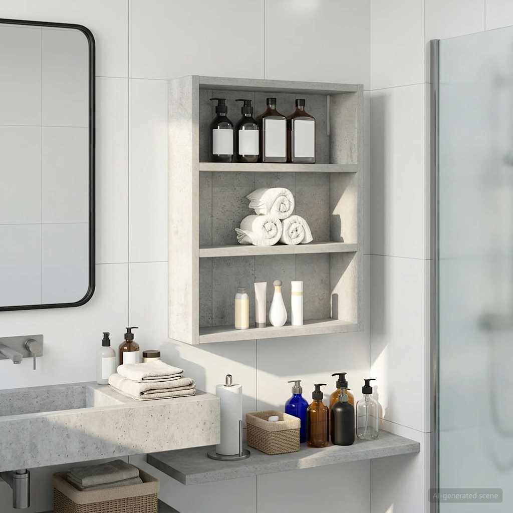 Bathroom Wall Cabinet with Shelf Concrete Grey 40 x 10 x 50 cm