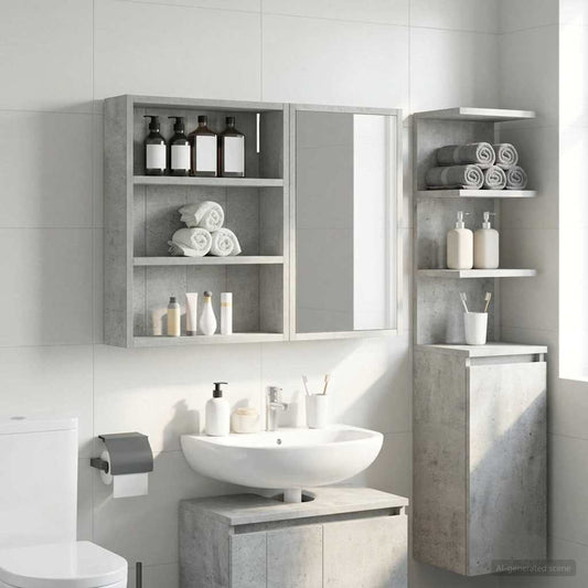 Bathroom Wall Cabinet Concrete Grey 40 x 10 x 50 cm