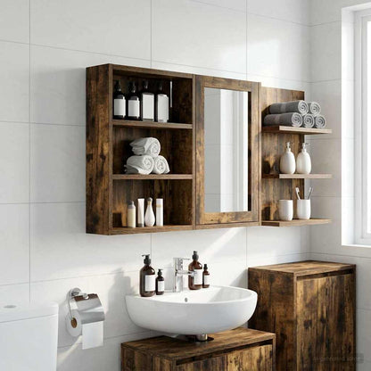 Bathroom Wall Cabinet Smoked Oak 40 x 10 x 50 cm