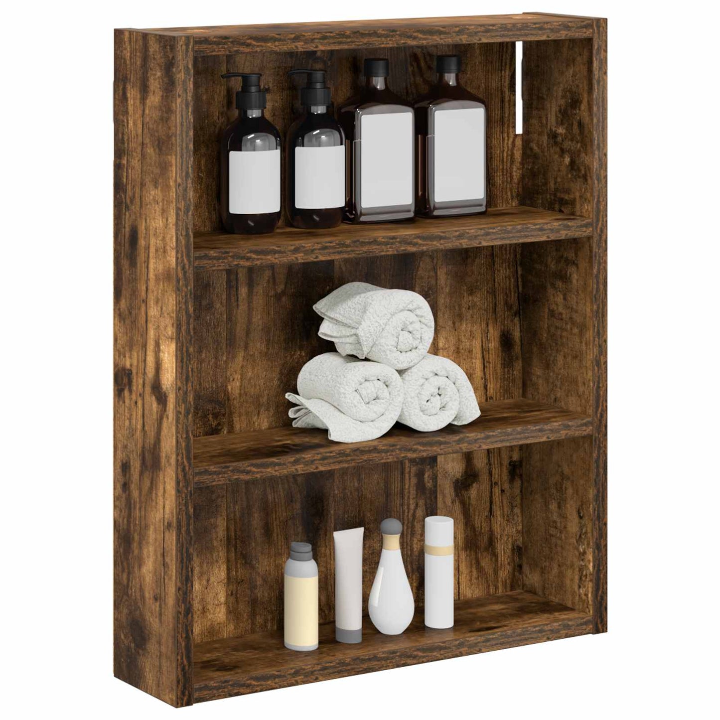 Bathroom Wall Cabinet with Shelf Smoked Oak 40 x 10 x 50 cm