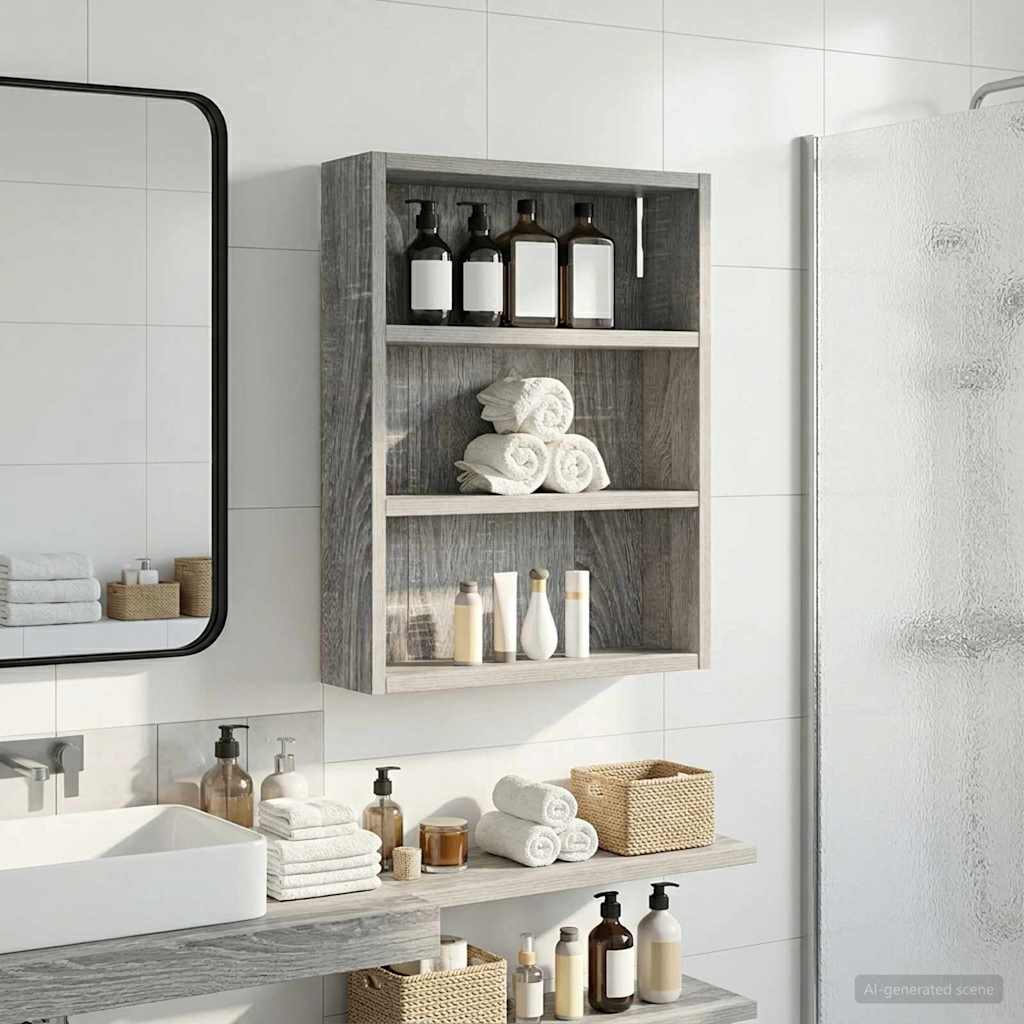 Bathroom Wall Cabinet Grey Sonoma 40 x 10 x 50 cm