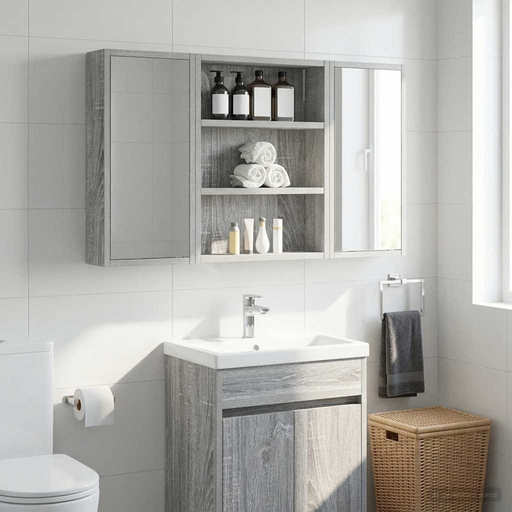 Bathroom Wall Cabinet Grey Sonoma 40 x 10 x 50 cm