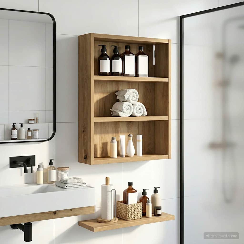 Bathroom Wall Cabinet with Shelf Artisian Oak 40 x 10 x 50 cm