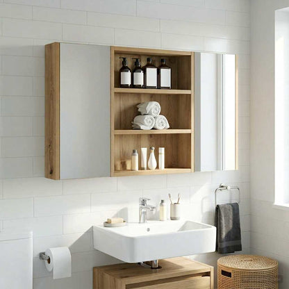 Bathroom Wall Cabinet with Shelf Artisian Oak 40 x 10 x 50 cm