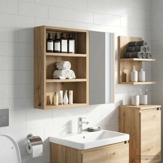 Bathroom Wall Cabinet Artisian Oak 40 x 10 x 50 cm