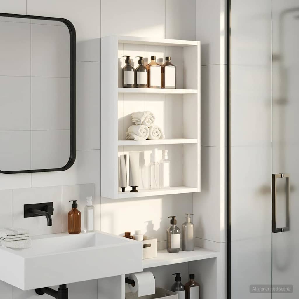 Bathroom Wall Cabinet White 40 x 10 x 60.5 cm Engineered wood