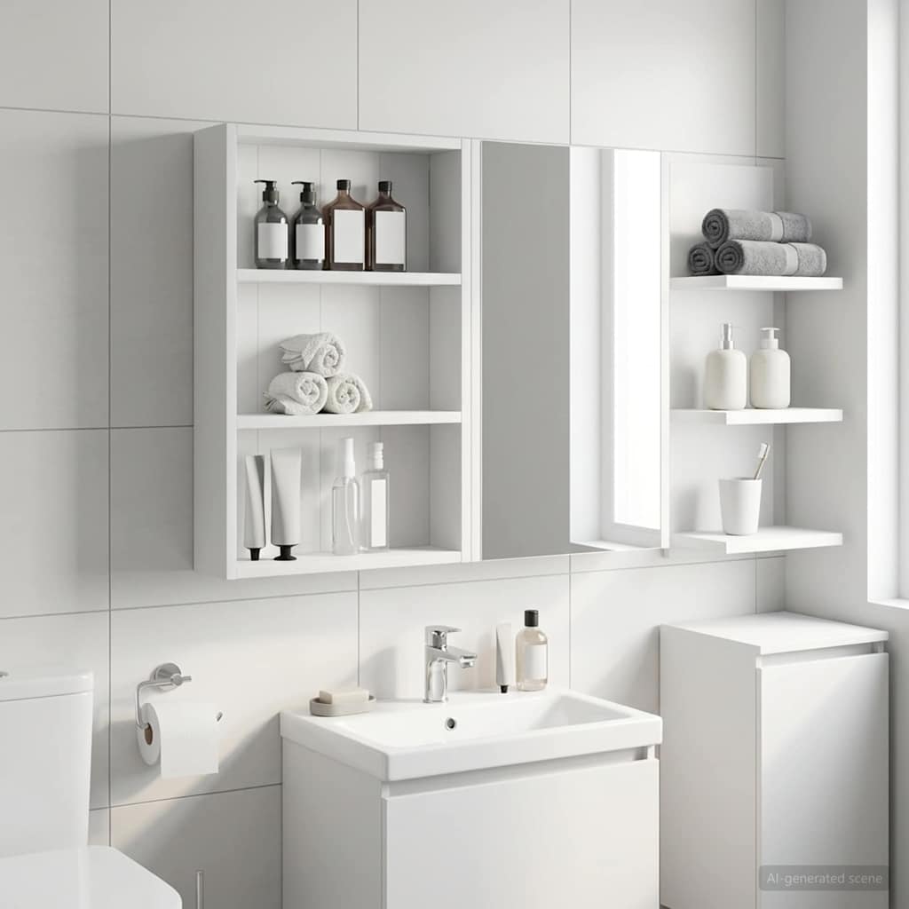 Bathroom Wall Cabinet White 40 x 10 x 60.5 cm Engineered wood