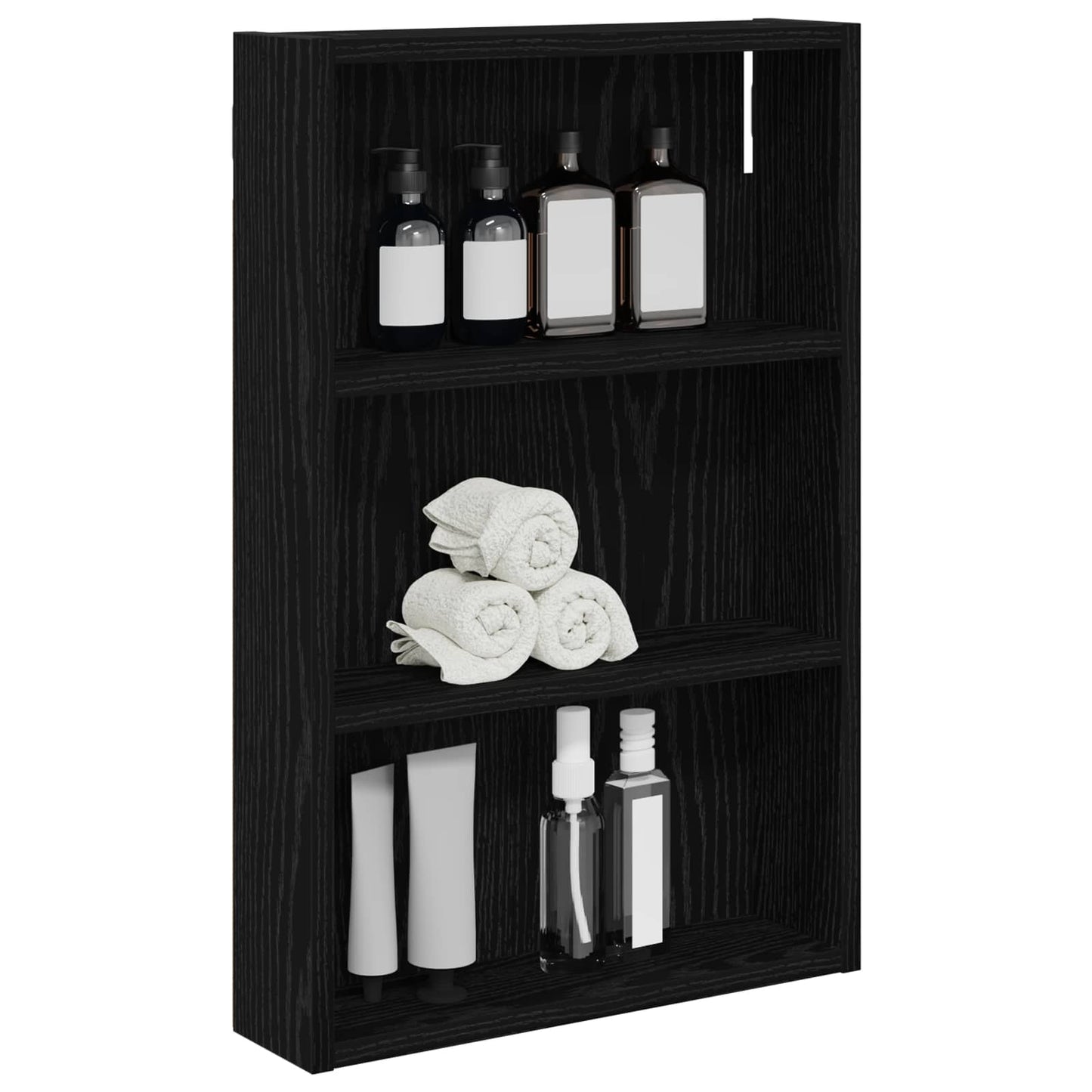 Bathroom Wall Cabinet Black Oak 40 x 10 x 60.5 cm