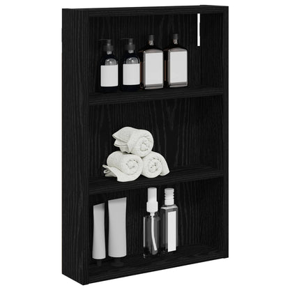 Bathroom Wall Cabinet Black Oak 40 x 10 x 60.5 cm
