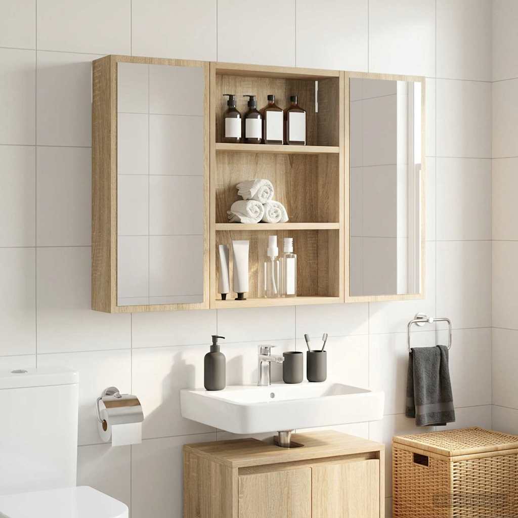 Bathroom Wall Cabinet with Shelf Sonoma Oak 40 x 10 x 60.5 cm