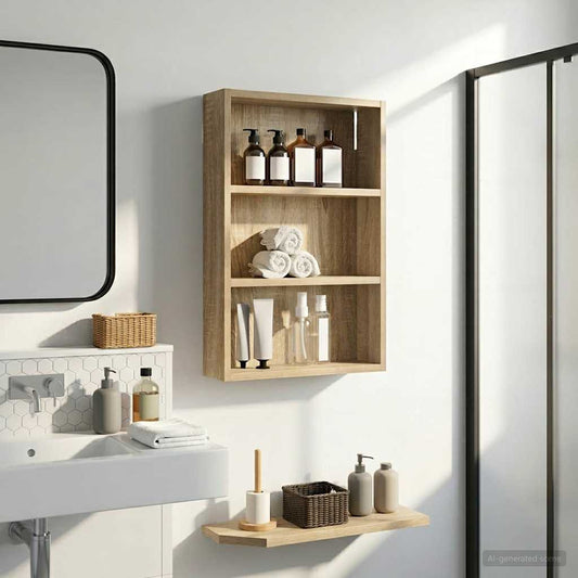 Bathroom Wall Cabinet Sonoma Oak 40 x 10 x 60.5 cm