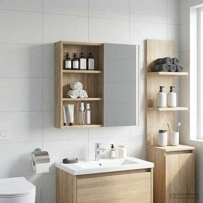 Bathroom Wall Cabinet with Shelf Sonoma Oak 40 x 10 x 60.5 cm