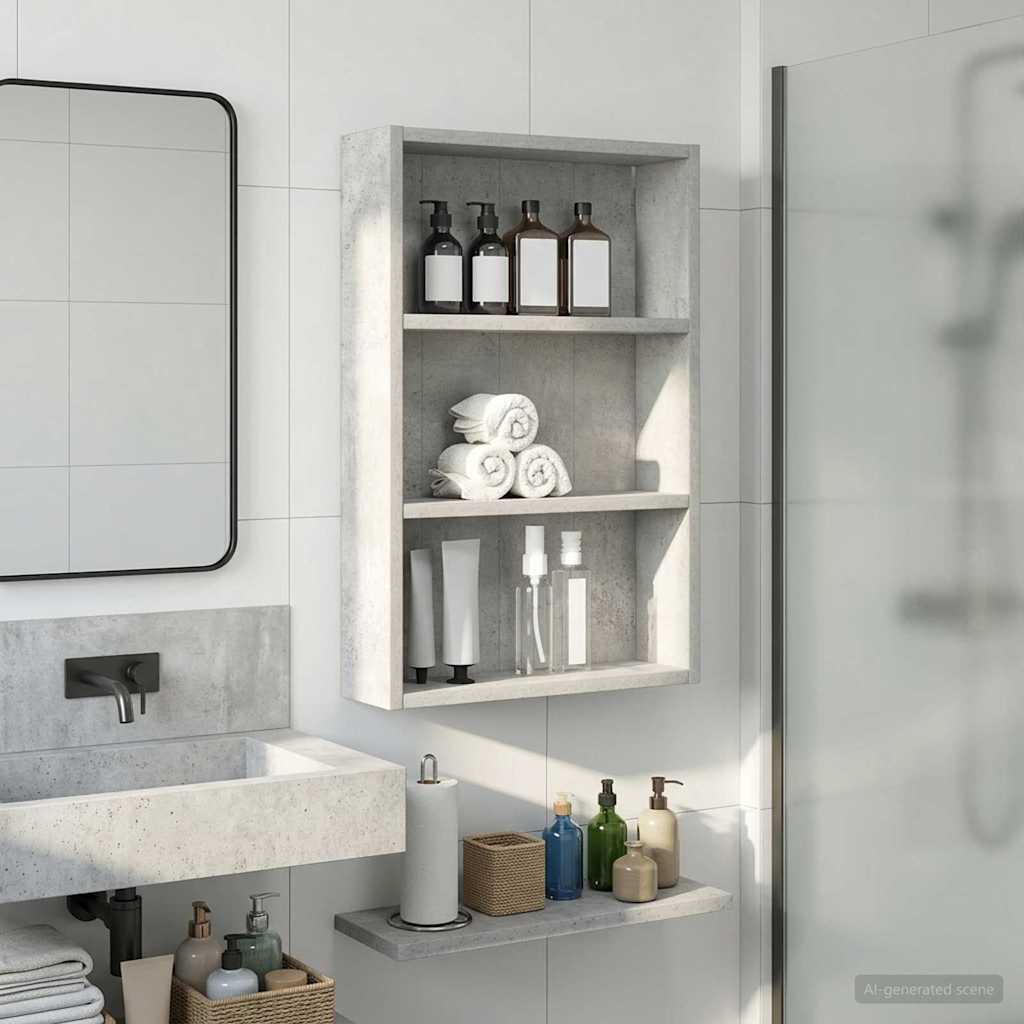 Bathroom Wall Cabinet Concrete Grey 40 x 10 x 60.5 cm