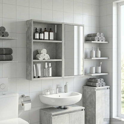 Bathroom Wall Cabinet Concrete Grey 40 x 10 x 60.5 cm