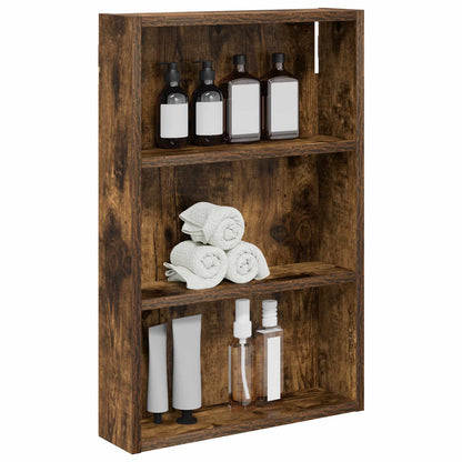 Bathroom Wall Cabinet Smoked Oak 40 x 10 x 60.5 cm