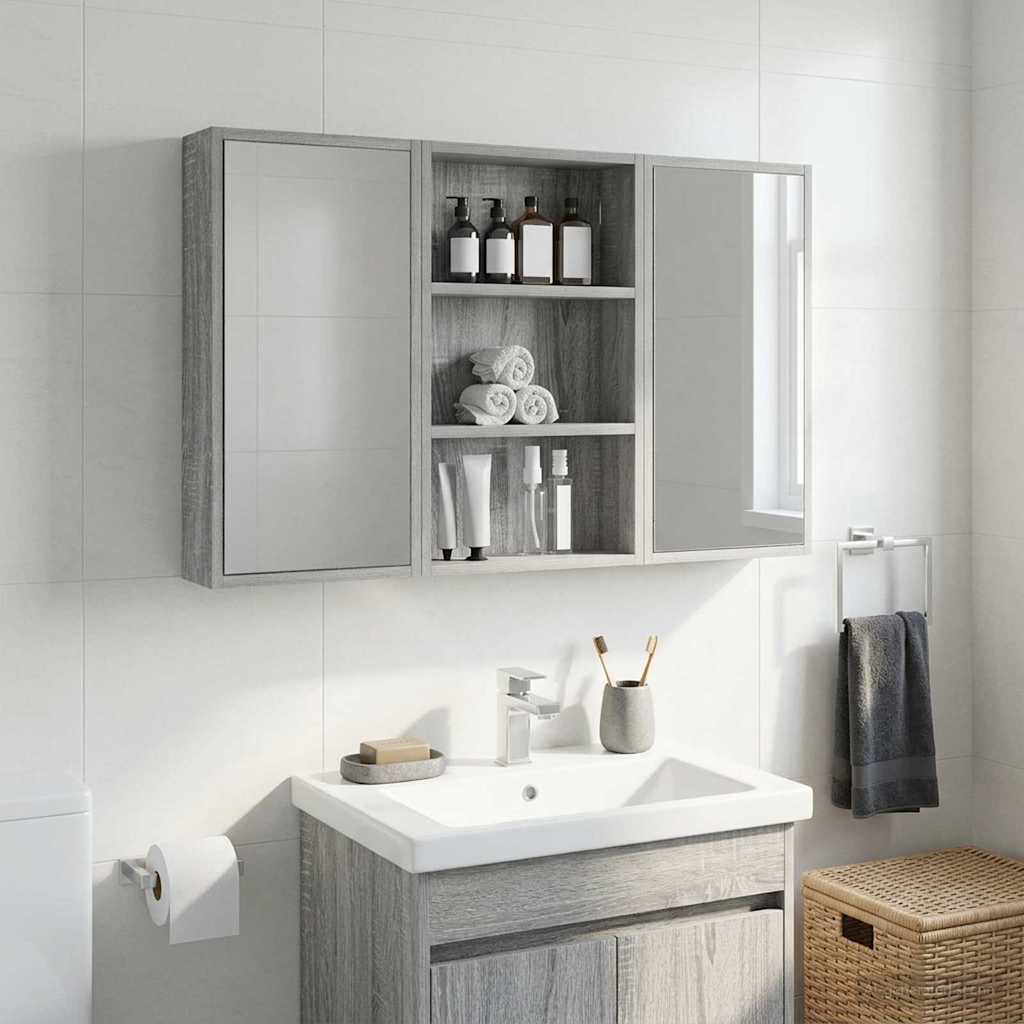 Bathroom Wall Cabinet Grey Sonoma 40 x 10 x 60.5 cm