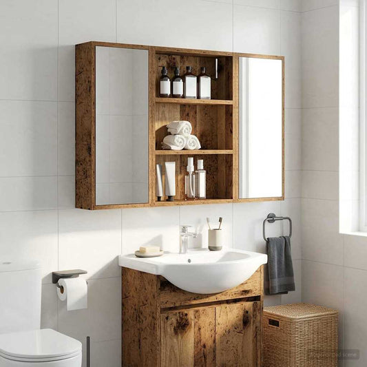 Bathroom Wall Cabinet Old Wood 40 x 10 x 60.5 cm