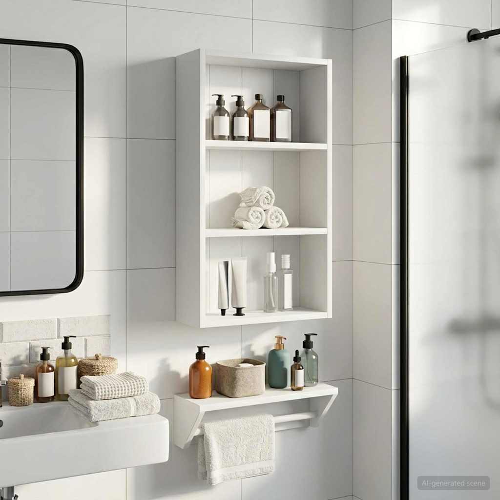 Bathroom Wall Cabinet White 40 x 14 x 70 cm Engineered wood