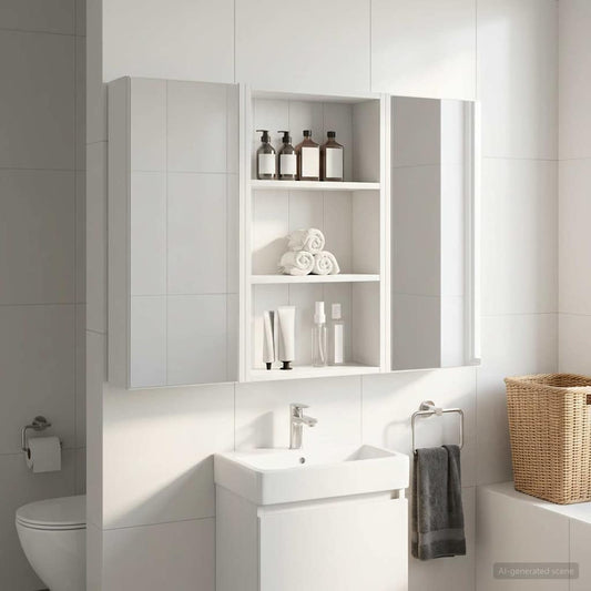 Bathroom Wall Cabinet White 40 x 14 x 70 cm Engineered wood