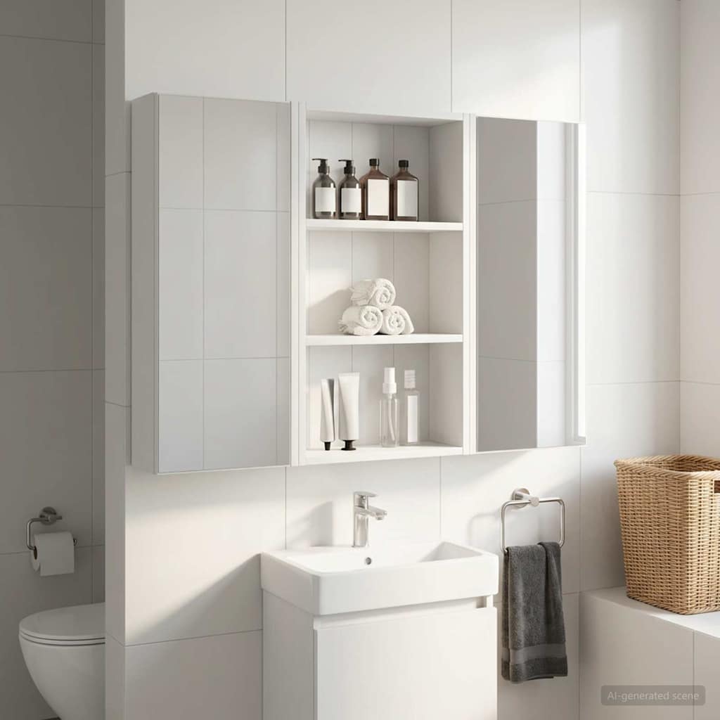 Bathroom Wall Cabinet White 40 x 14 x 70 cm Engineered wood