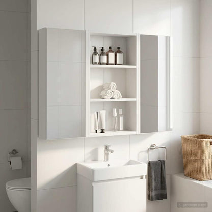 Bathroom Wall Cabinet White 40 x 14 x 70 cm Engineered wood