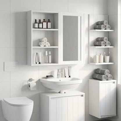 Bathroom Wall Cabinet White 40 x 14 x 70 cm Engineered wood