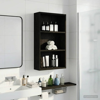 Bathroom Wall Cabinet Black Oak 40 x 14 x 70 cm Engineered wood