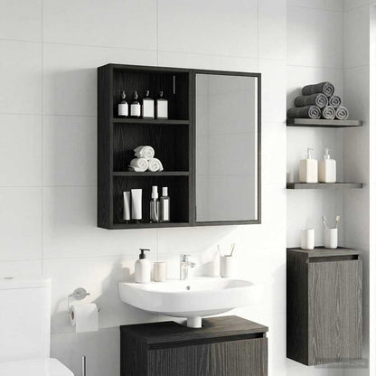 Bathroom Wall Cabinet Black Oak 40 x 14 x 70 cm Engineered wood